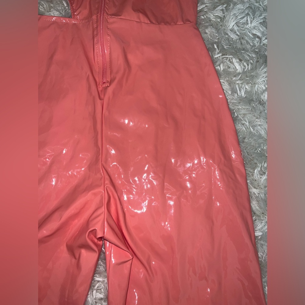 Fashion Nova Latex Biker Romper - Picture 5 of 7